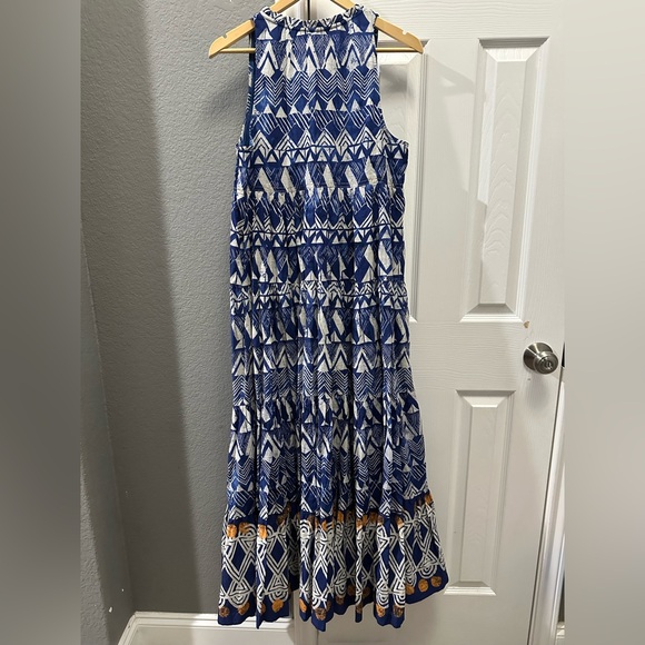 Anthropologie blue abstract tiered maxi dress size XS/S - Picture 12 of 12